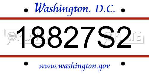 18827S2 District Of Columbia License Plate