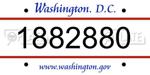 1882880 District Of Columbia License Plate