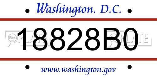 18828B0 District Of Columbia License Plate