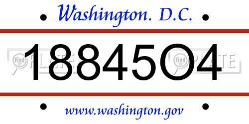 18845O4 District Of Columbia License Plate