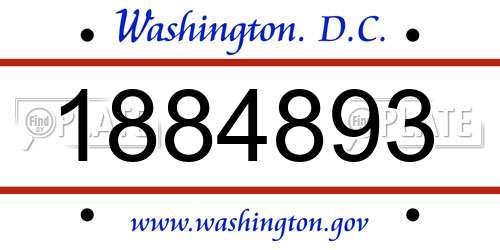 1884893 District Of Columbia License Plate