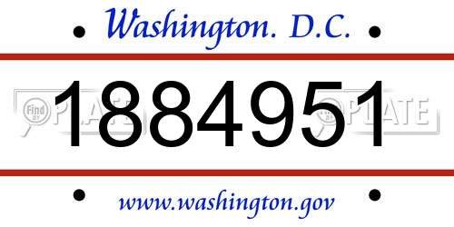 1884951 District Of Columbia License Plate