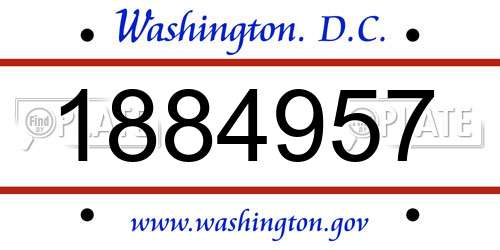 1884957 District Of Columbia License Plate