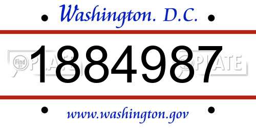 1884987 District Of Columbia License Plate