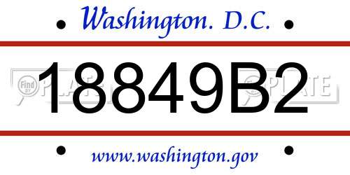 18849B2 District Of Columbia License Plate