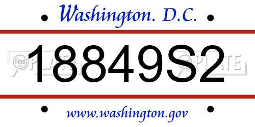 18849S2 District Of Columbia License Plate