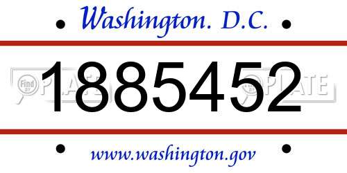 1885452 District Of Columbia License Plate