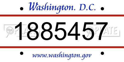 1885457 District Of Columbia License Plate