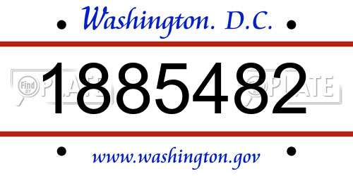 1885482 District Of Columbia License Plate
