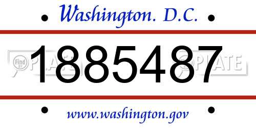 1885487 District Of Columbia License Plate