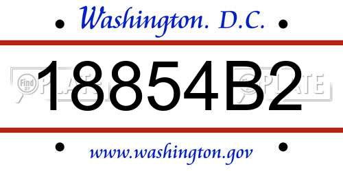 18854B2 District Of Columbia License Plate