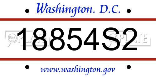 18854S2 District Of Columbia License Plate
