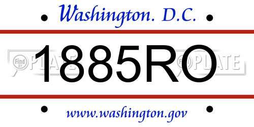 1885RO District Of Columbia License Plate