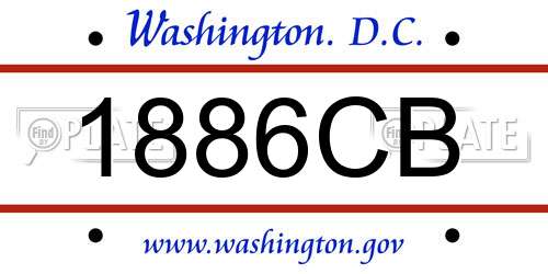 1886CB District Of Columbia License Plate