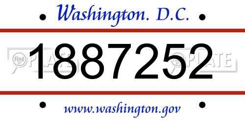 1887252 District Of Columbia License Plate