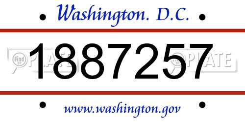 1887257 District Of Columbia License Plate