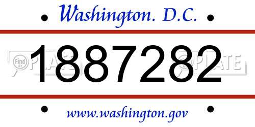 1887282 District Of Columbia License Plate