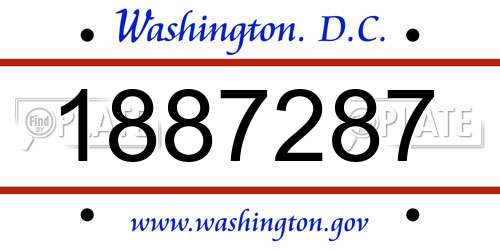 1887287 District Of Columbia License Plate