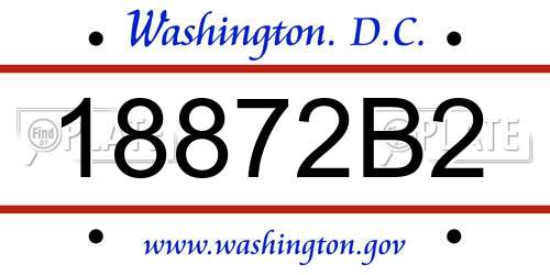 18872B2 District Of Columbia License Plate