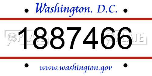1887466 District Of Columbia License Plate