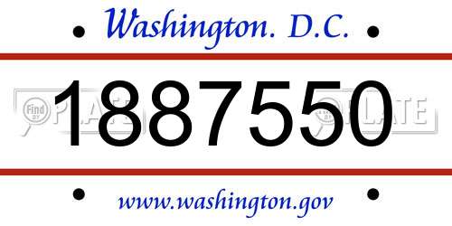 1887550 District Of Columbia License Plate