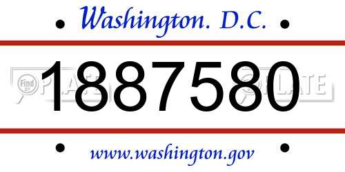 1887580 District Of Columbia License Plate
