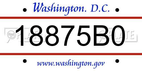 18875B0 District Of Columbia License Plate