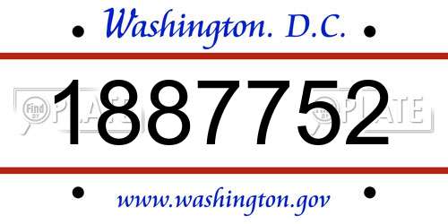 1887752 District Of Columbia License Plate