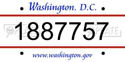 1887757 District Of Columbia License Plate
