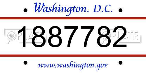 1887782 District Of Columbia License Plate