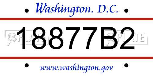 18877B2 District Of Columbia License Plate