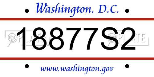 18877S2 District Of Columbia License Plate