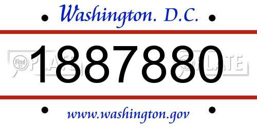 1887880 District Of Columbia License Plate