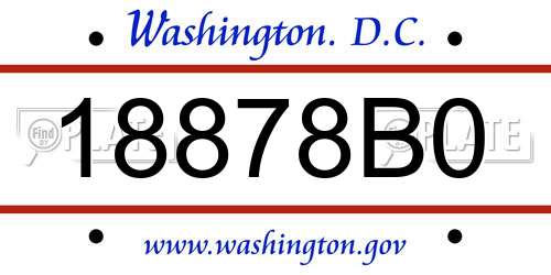 18878B0 District Of Columbia License Plate