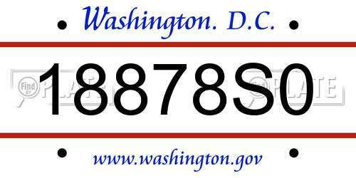 18878S0 District Of Columbia License Plate