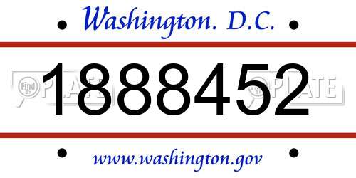 1888452 District Of Columbia License Plate
