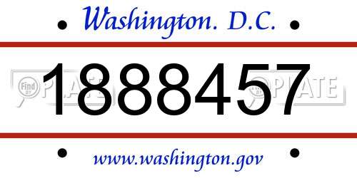 1888457 District Of Columbia License Plate