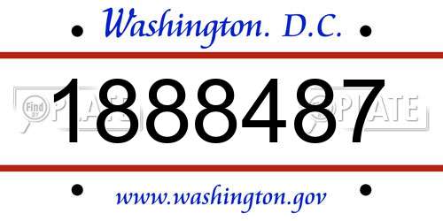 1888487 District Of Columbia License Plate