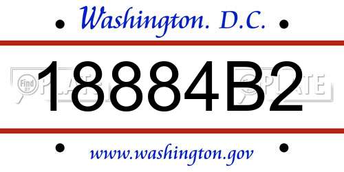 18884B2 District Of Columbia License Plate