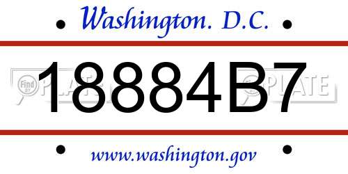 18884B7 District Of Columbia License Plate
