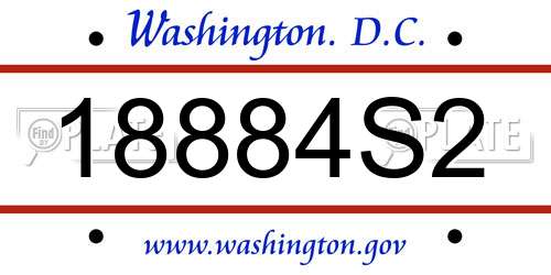 18884S2 District Of Columbia License Plate