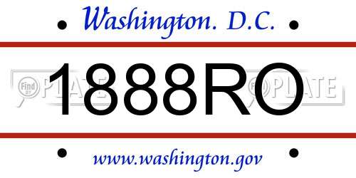 1888RO District Of Columbia License Plate