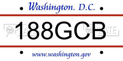 188GCB District Of Columbia License Plate