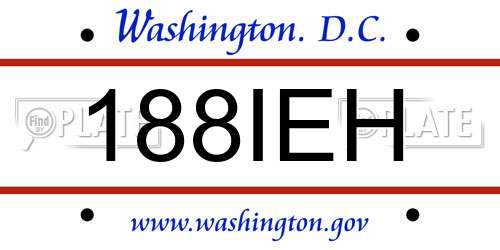188IEH District Of Columbia License Plate