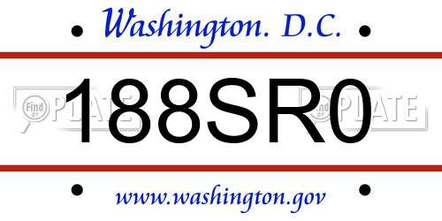 188SR0 District Of Columbia License Plate