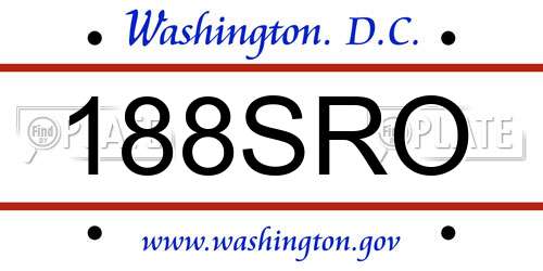 188SRO District Of Columbia License Plate