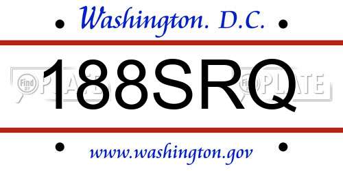 188SRQ District Of Columbia License Plate