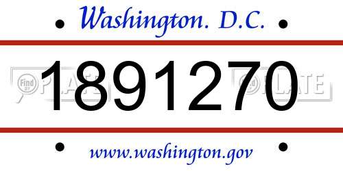 1891270 District Of Columbia License Plate