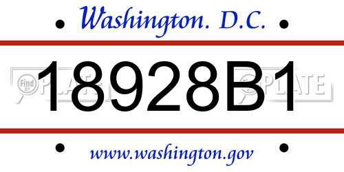 18928B1 District Of Columbia License Plate