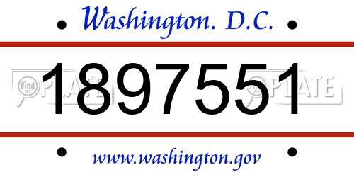 1897551 District Of Columbia License Plate